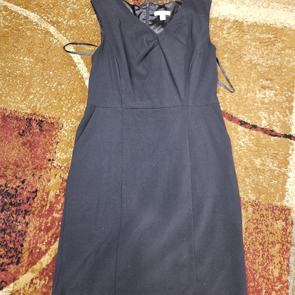 Women's NY&Company Pocketed Black Fully Lined Work Sheeth Dress Size 10 NWOT